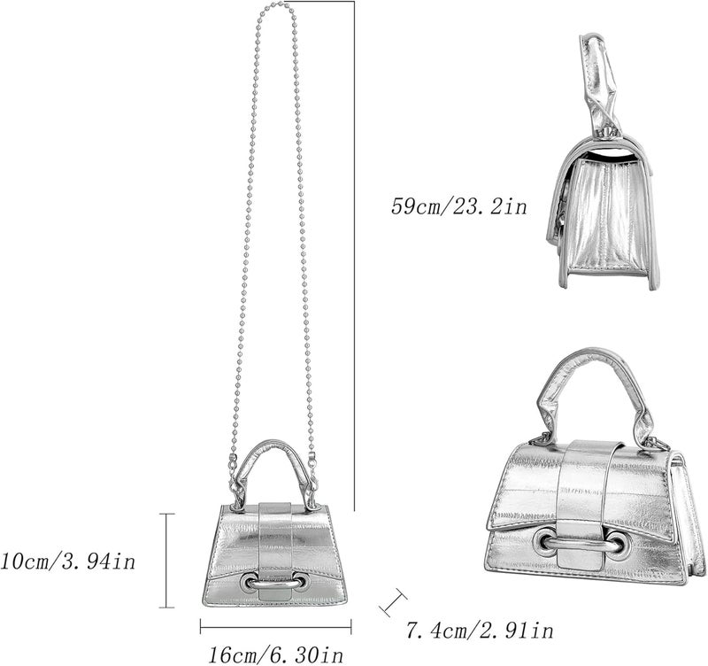 FALETO Mini Purses for Women Y2K Top Handle Crossbody Bag Stylish Tiny Clutch Shoulder Handbag for Cocktail Party Prom - Image 2